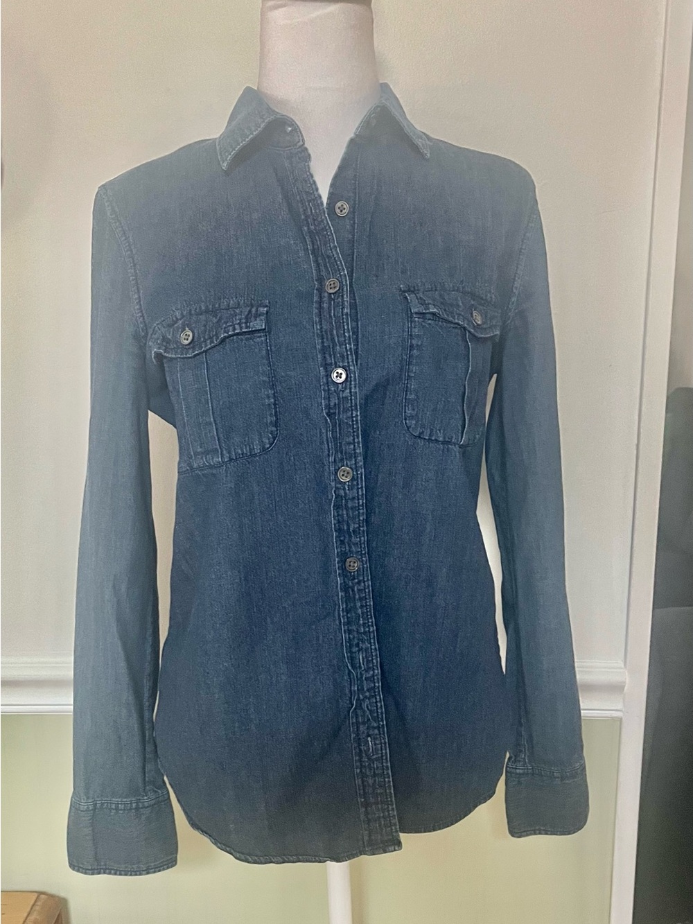 J. Crew Dark Blue Denim Button-Down Shirt